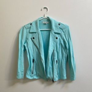 Aeropostale Blue Knit Moto Jacket S
